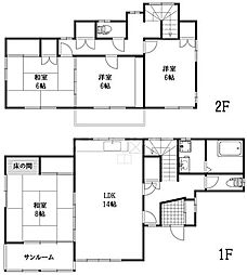 JR武蔵野線 船橋法典駅 徒歩15分の賃貸一戸建て 2階4LDKの間取り