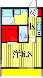 JR総武線 下総中山駅 徒歩5分の賃貸アパート 1階1Kの間取り