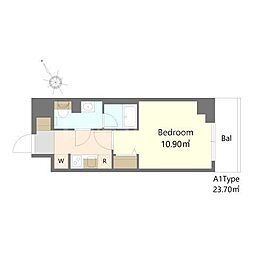 Residence船橋東中山 1Kの間取図画像