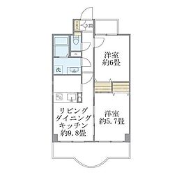 西船橋スクエアガーデン 2DKの間取図画像