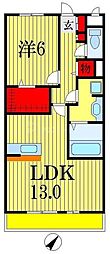 エクセル西船橋2 1LDKの間取図画像