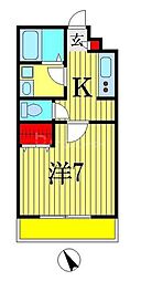 シャルマンコート 1Kの間取図画像