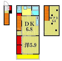 コートアフェクション本八幡 1DKの間取図画像