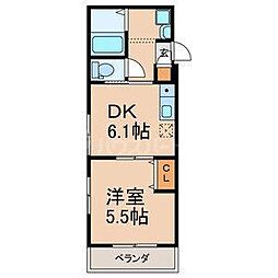 シモンズ 1DKの間取図画像