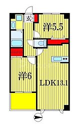 サンピタリア東船橋 2LDKの間取図画像