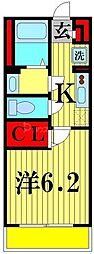 グレイス西船橋2 1Kの間取図画像