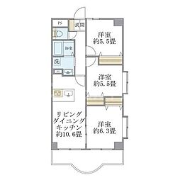 西船橋スクエアガーデン 3LDKの間取図画像