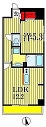 プライムコート千成 1LDKの間取図画像