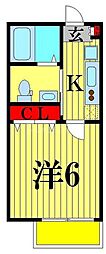 シエル西船 1Kの間取図画像