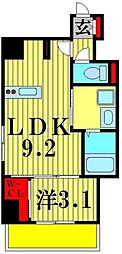 レ・ソール本八幡パラシオン 1LDKの間取図画像