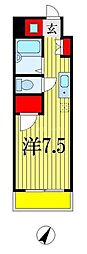 サンヒルズ川岸 ワンルームの間取図画像