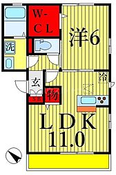 ソレーユ 1LDKの間取図画像