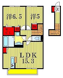 クレールK 2LDKの間取図画像