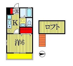 マイメゾン船橋法典 1Kの間取図画像