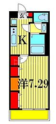 グレイス下総中山 1Kの間取図画像