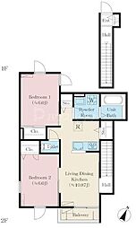 シャルム スリジエ 2LDKの間取図画像