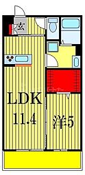 リブリ・ニソル 1LDKの間取図画像