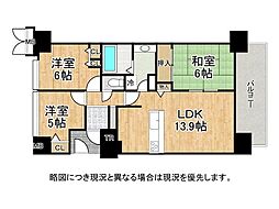 レスタージュ鳳 3LDKの間取図画像