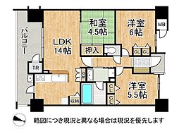 グランディア津久野プレジオ 3LDKの間取図画像