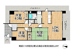 パレス泉北深井 3LDKの間取図画像