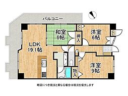 アパガーデンコート鳳西弐番館 3LDKの間取図画像