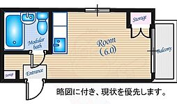 粟屋ビル ワンルームの間取図画像
