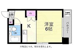 メゾン小河内 1Kの間取図画像
