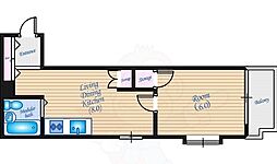メゾン粟屋 2階1DKの間取り