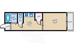 コーポ西原 1DKの間取図画像