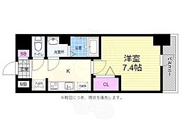 プレサンス広島中央 1Kの間取図画像