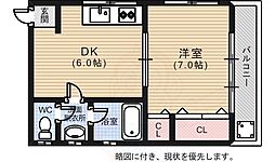 和泉ビル 1DKの間取図画像