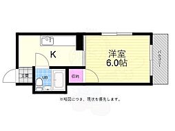 外尾ビル 1Kの間取図画像