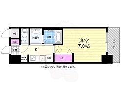 エステムコート広島国泰寺 1Kの間取図画像