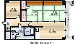 新明治橋マンション 3LDKの間取図画像