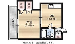 和田ビル 1DKの間取図画像