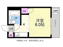 メゾンワールド 1Kの間取図画像