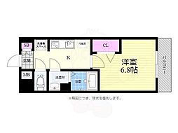 プレサンス広島中央 1Kの間取図画像