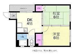 佐伯ビル 2DKの間取図画像