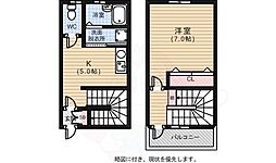 スパシーバ江波南 1Kの間取図画像