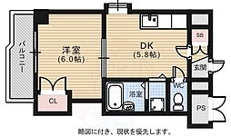 SINCERE-舟入 1DKの間取図画像