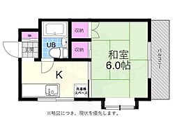 吉島新町胡子屋ビル 1Kの間取図画像