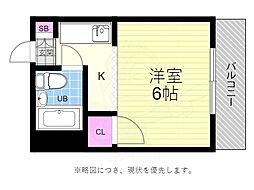 メゾンワールド 1Kの間取図画像