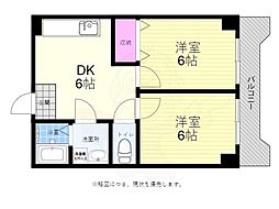 中広ハイム 2DKの間取図画像