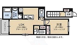 グリーンハウス 2階1LDKの間取り