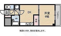 房尾本店三篠ビル 1DKの間取図画像