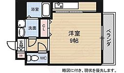 広島電鉄2系統 稲荷町駅 徒歩5分の賃貸マンション 2階ワンルームの間取り