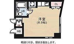 カーサ三篠北町 ワンルームの間取図画像