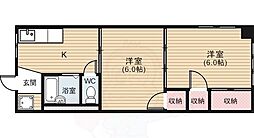 ますもとビル 2Kの間取図画像