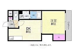 ヴィオラ大芝 1DKの間取図画像