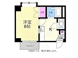 エステート三滝 1Kの間取図画像